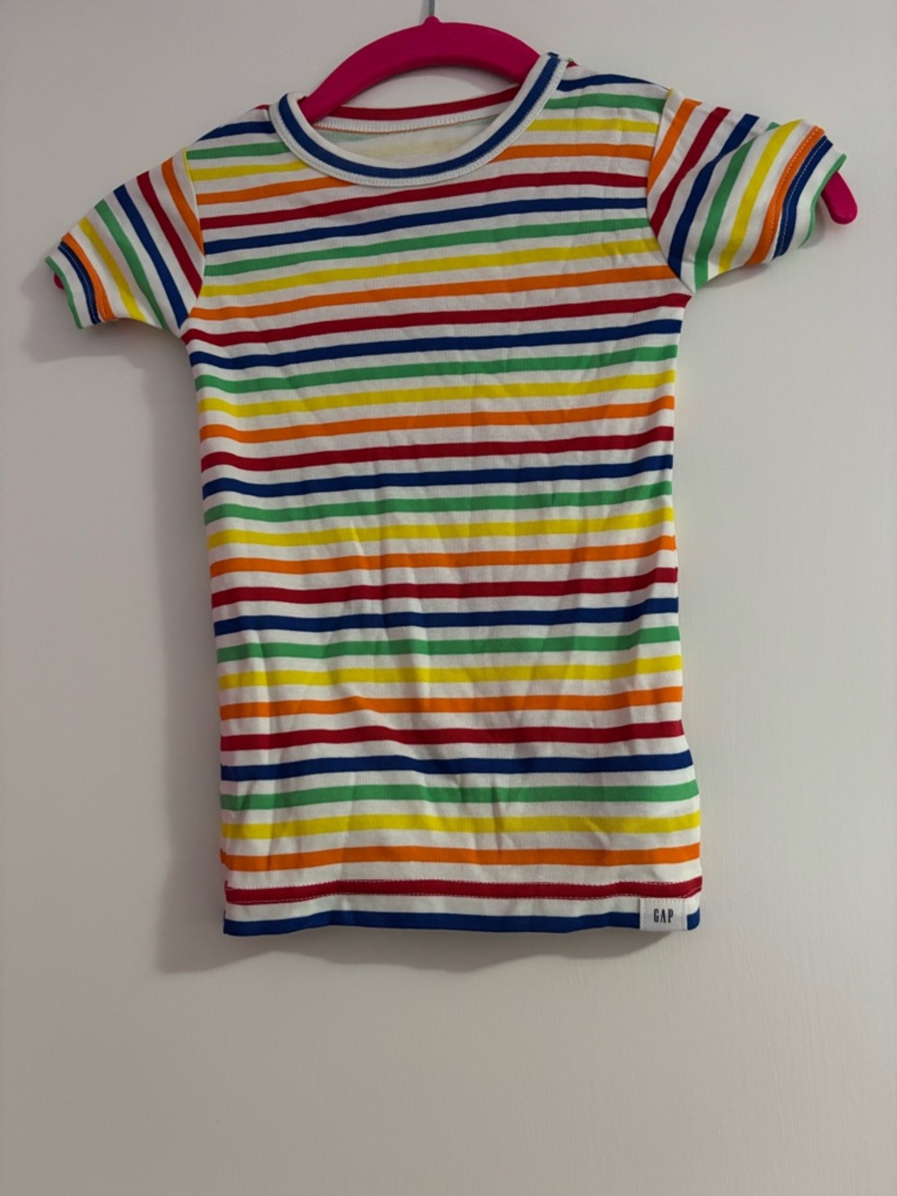 GAP Baby Rainbow Stripe Tee in Red, Yellow, Green, Blue
